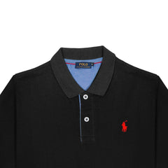 Polo πικέ Ralph Lauren μαύρο
