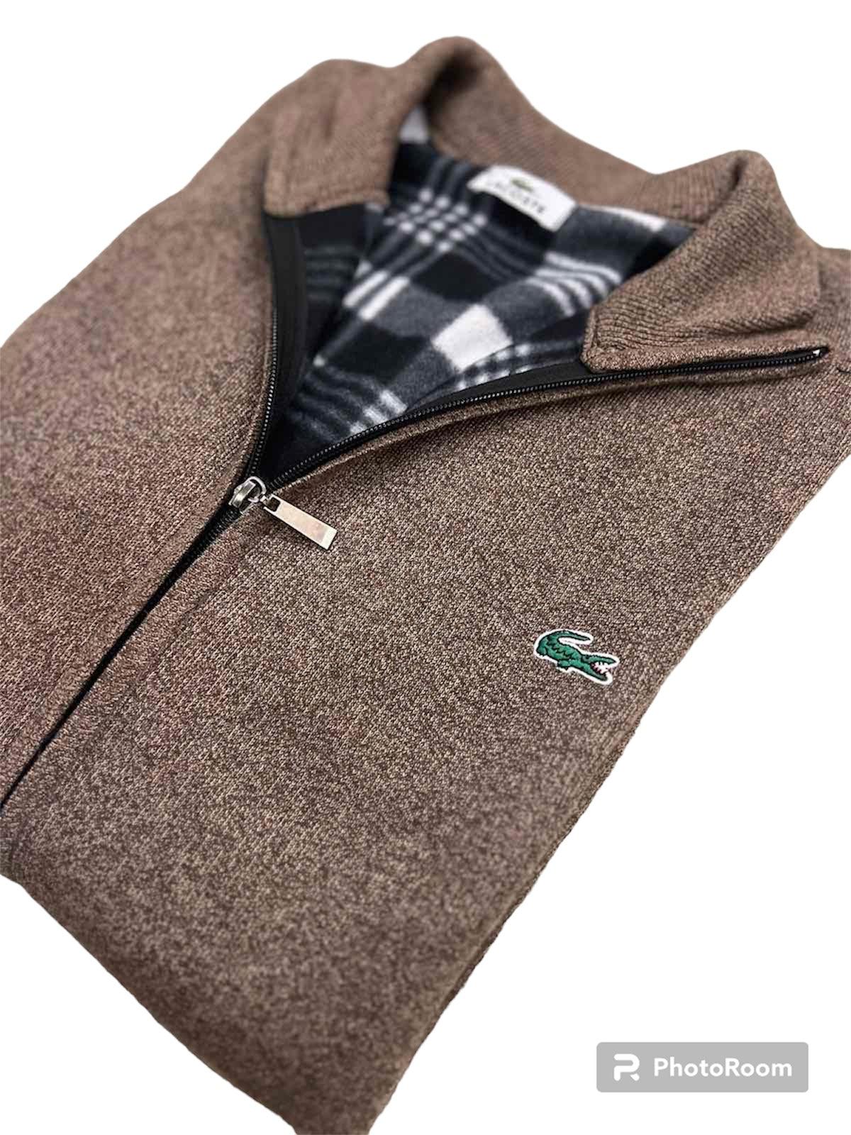 Lacoste Πλεχτή Ζακέτα με μάλλινη επένδυση