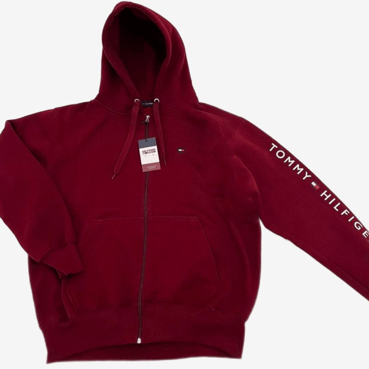 Ζακέτα hoodie Tommy Μπορντό